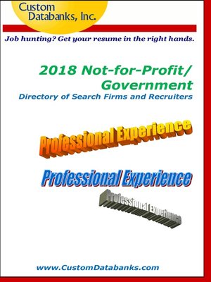 cover image of 2018 Not-for-Profit/Government Directory of Search Firms and Recruiters 
